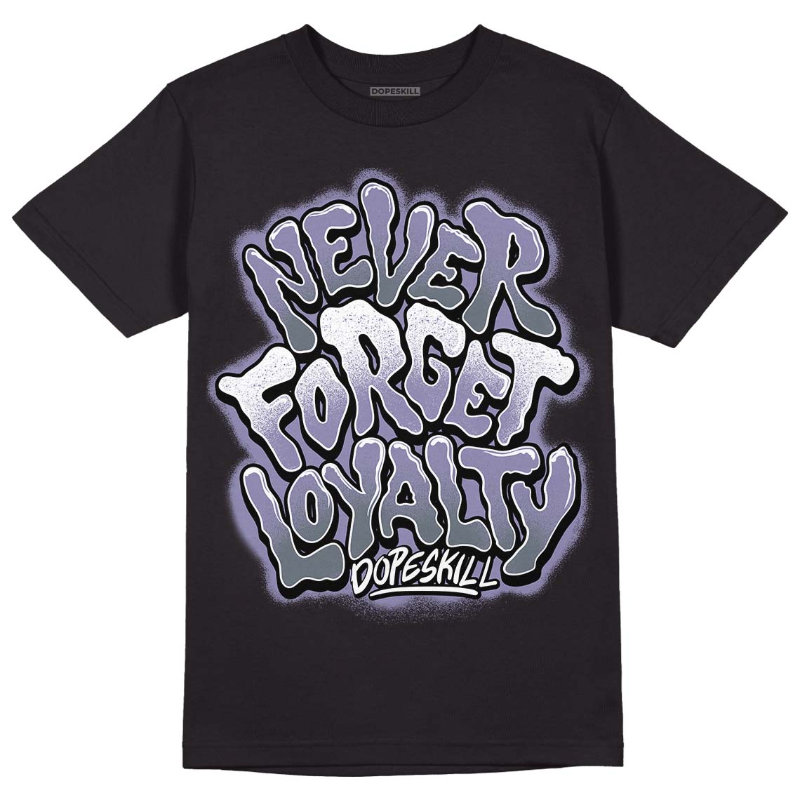 Jordan 5 Retro Low Indigo Haze DopeSkill T-Shirt Never Forget Loyalty Graphic Streetwear - Black