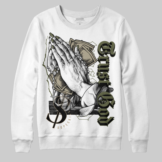 Air Max 90 Ballistic Neutral Olive DopeSkill Sweatshirt Trust God Graphic Streetwear - White