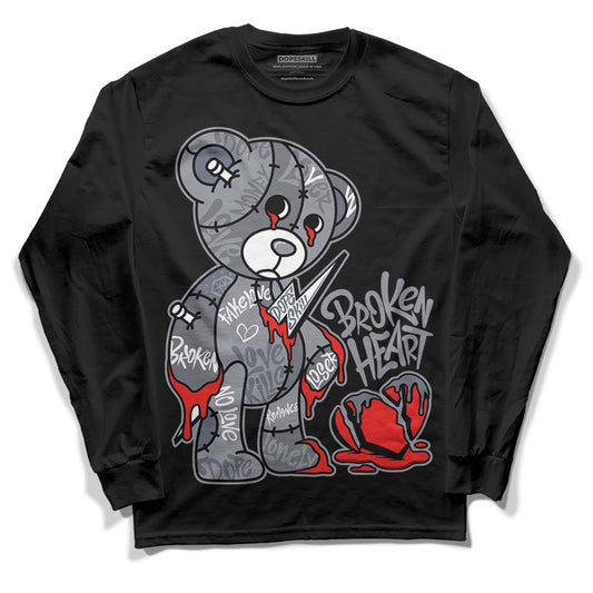 Jordan 14 Retro 'Stealth' DopeSkill Long Sleeve T-Shirt Broken Heart Graphic Streetwear - Black