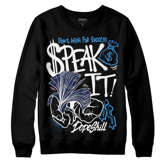 Jordan Spiz’ike Low “White/Obsidian” DopeSkill Sweatshirt Speak It Graphic Streetwear - Black