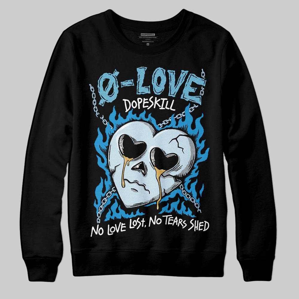 Jordan 4 Denim “Worn Blue” DopeSkill Sweatshirt Crying Heart Graphic Streetwear - Black