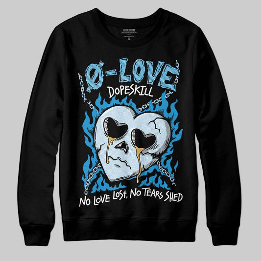 Jordan 4 Denim “Worn Blue” DopeSkill Sweatshirt Crying Heart Graphic Streetwear - Black
