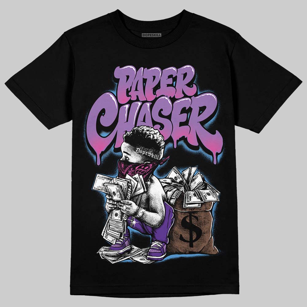 PURPLE Sneakers DopeSkill T-Shirt Paper Chaser Boy Graphic Streetwear - Black
