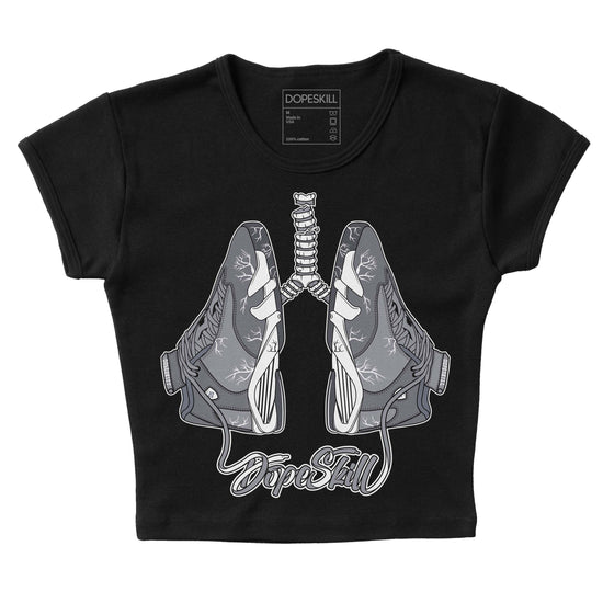 Jordan 14 Retro 'Stealth' DopeSkill Women's Crop Top Breathe Graphic Streetwear - Black