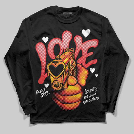 Black and White Sneakers DopeSkill Long Sleeve T-Shirt Love Shot Graphic Streetwear - Black