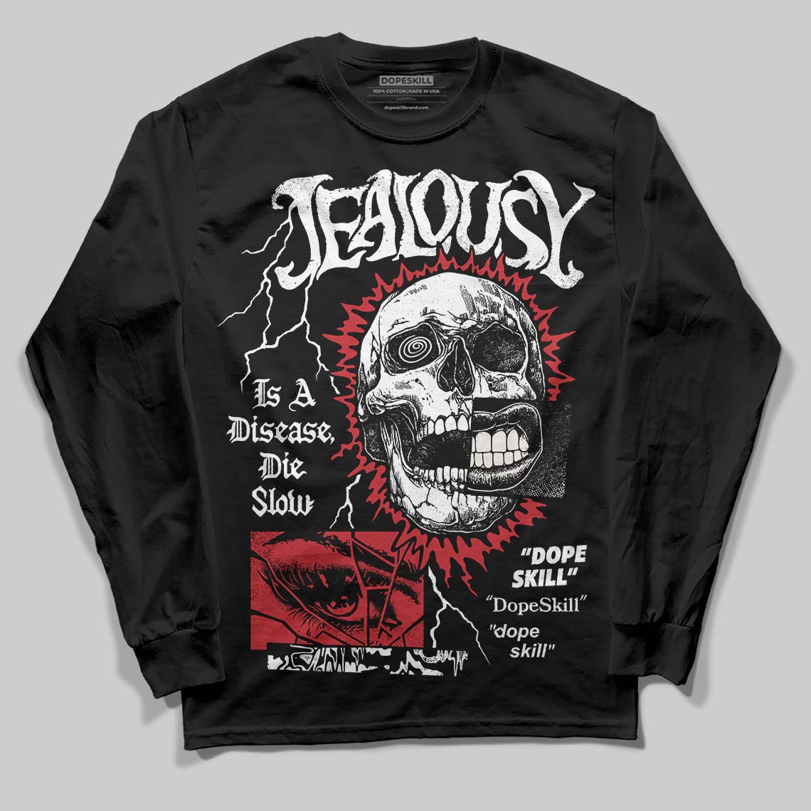 Jordan 4 “Flight Club” DopeSkill Long Sleeve T-Shirt Jealousy Graphic Streetwear - Black