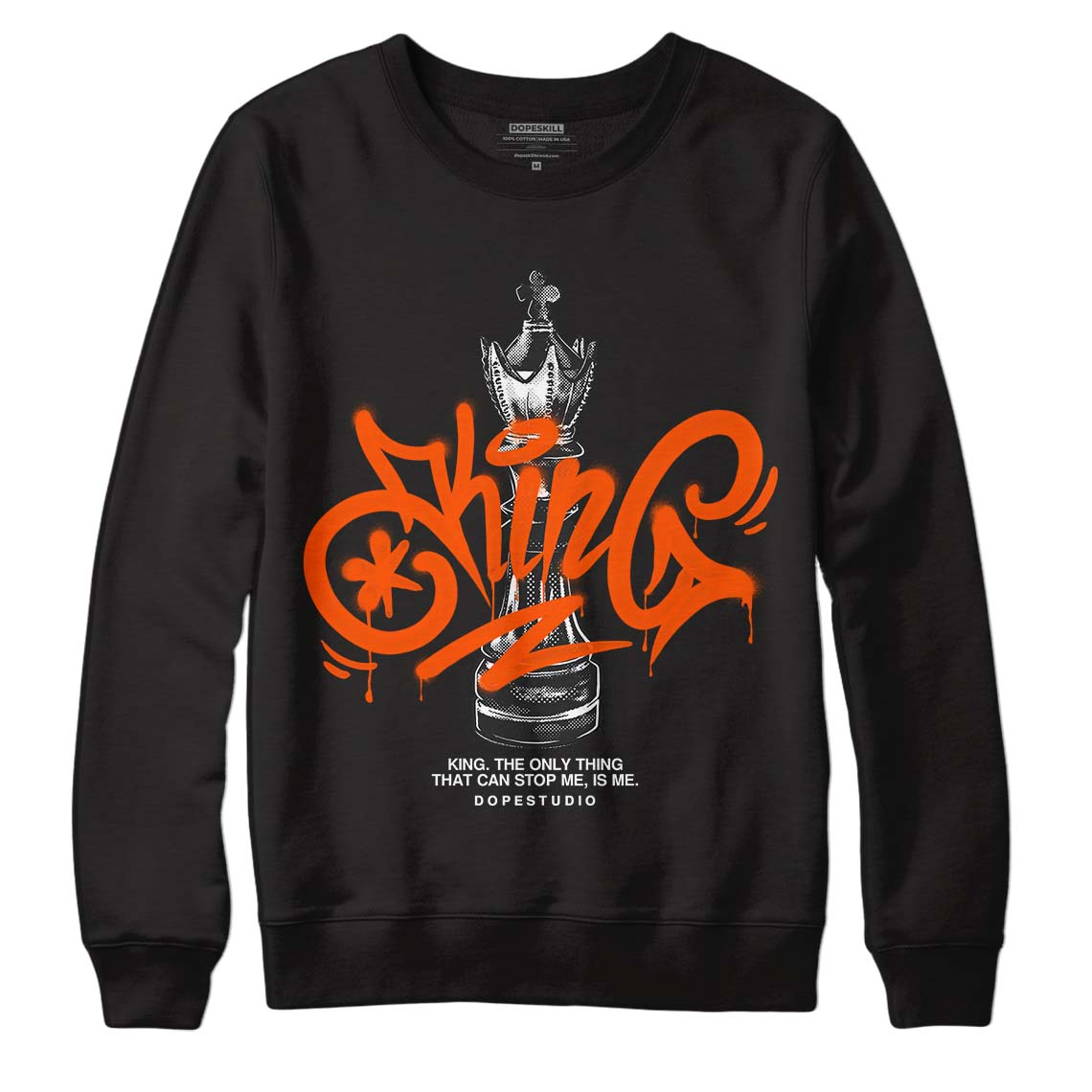 MSCHF Super Normal 2 Orange Milk DopeSkill Sweatshirt King Chess Graphic Streetwear - Black