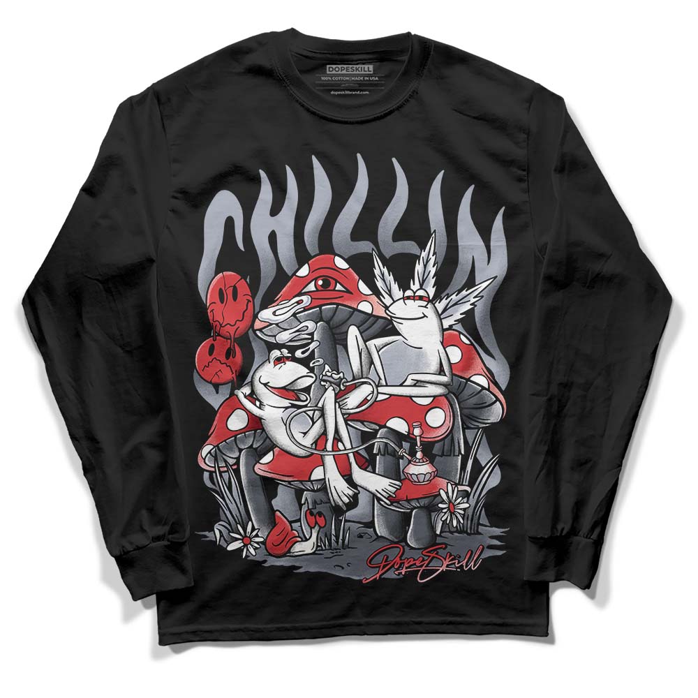 Jordan 4 “Bred Reimagined” DopeSkill Long Sleeve T-Shirt Chillin Graphic Streetwear - Black