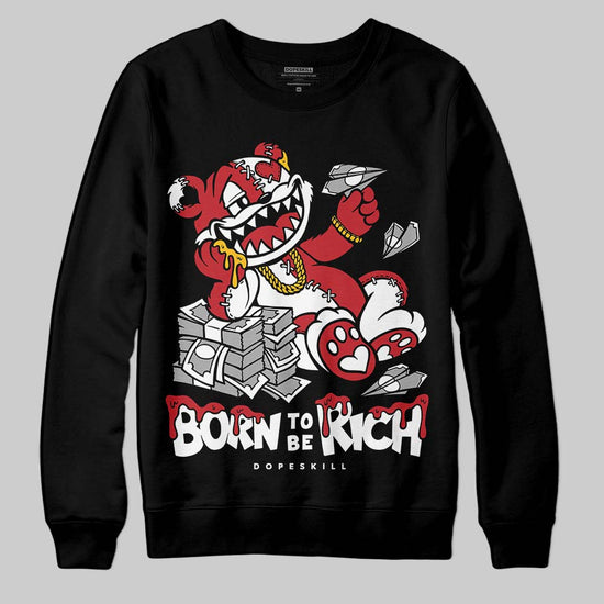 Jordan 1 Low OG "Chicago" DopeSkill Sweatshirt Born To Be Rich Graphic Streetwear - Black
