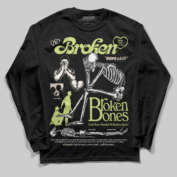 Jordan 5 “Luminous Green” DopeSkill Long Sleeve T-Shirt Broken Bones Graphic Streetwear - Black