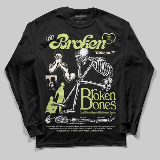 Jordan 5 “Luminous Green” DopeSkill Long Sleeve T-Shirt Broken Bones Graphic Streetwear - Black