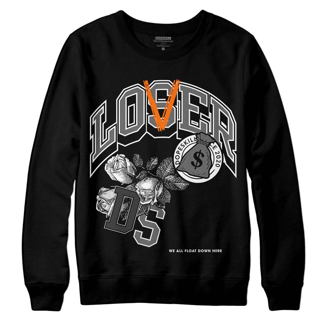 Jordan 3 Retro 'Fear Pack' DopeSkill Sweatshirt Loser Lover Graphic Streetwear - Black