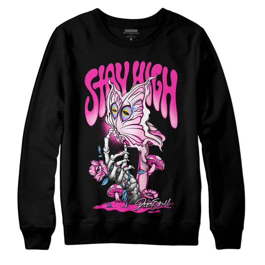 Pink Sneakers DopeSkill Sweatshirt Stay High Graphic Streetwear - Black