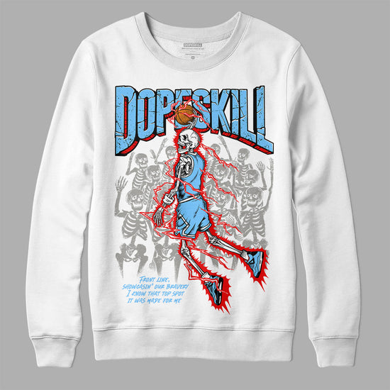 Travis Scott x Jordan 4 Retro 'Cactus Jack' DopeSkill Sweatshirt Thunder Dunk Graphic Streetwear - White 