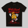 Red Sneakers DopeSkill Toddler Kids T-shirt Work Hard In Silence Graphic Streetwear - Black