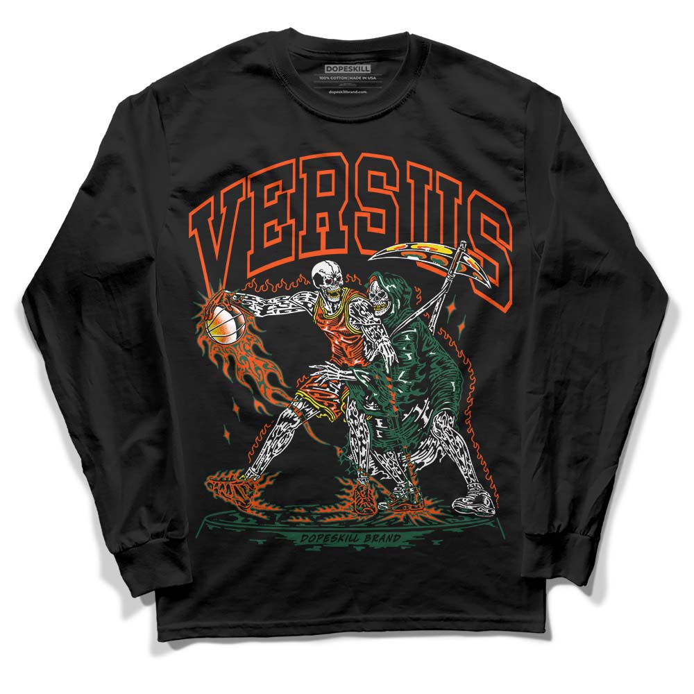 Dunk Low Team Dark Green Orange DopeSkill Long Sleeve T-Shirt VERSUS Graphic Streetwear - Black