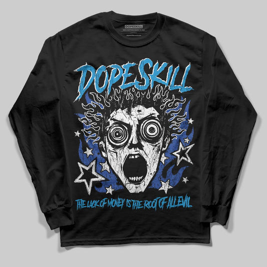 Royal Blue Sneakers DopeSkill Long Sleeve T-Shirt Root of Evil Graphic Streetwear - Black