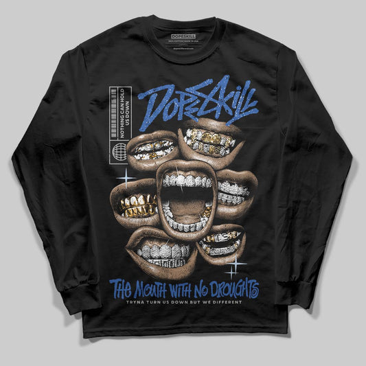 Awake NY x Jordan 5 Retro 'Black Racer Blue' DopeSkill Long Sleeve T-Shirt The Mouth With No Droughts Graphic Streetwear - Black