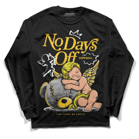 Jordan 4 Retro “Vivid Sulfur” DopeSkill Long Sleeve T-Shirt New No Days Off Graphic Streetwear - Black