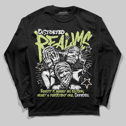 Jordan 5 “Luminous Green” DopeSkill Long Sleeve T-Shirt Distorted Realms Graphic Streetwear - Black