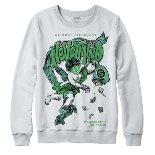 Jordan 1 High OG Green Glow DopeSkill Sweatshirt Nevermind Graphic Streetwear - White