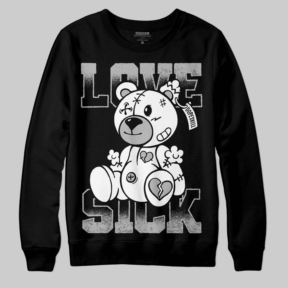 Black and White Sneakers DopeSkill Sweatshirt Love Sick Graphic Streetwear - Black