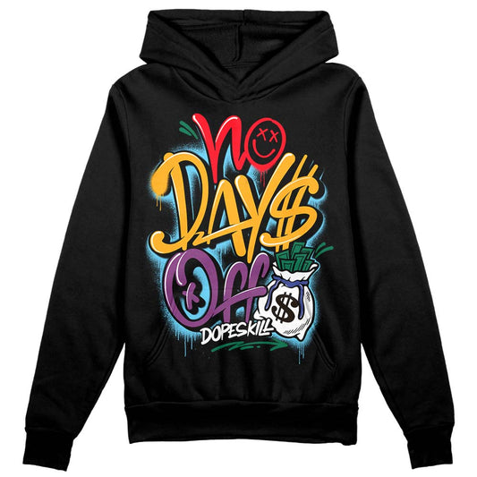 Jordan 1 Mid GS 'Six Championships DopeSkill Hoodie Sweatshirt No Days Off Graphic Streetwear - Black