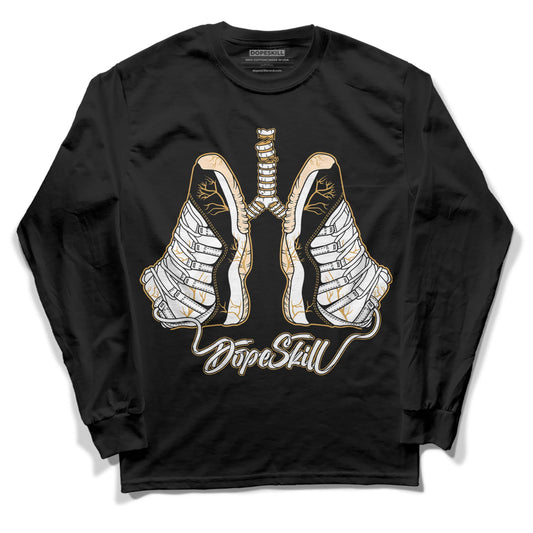 Jordan 11 "Gratitude" DopeSkill Long Sleeve T-Shirt Breathe Graphic Streetwear - Black