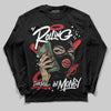 Jordan 11 Retro Low Bred (2025) DopeSkill Long Sleeve T-Shirt Rolling in Money Graphic Streetwear - Black