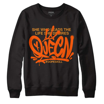 Jordan 12 Retro Brilliant Orange DopeSkill Sweatshirt Queen Graphic Streetwear - Black