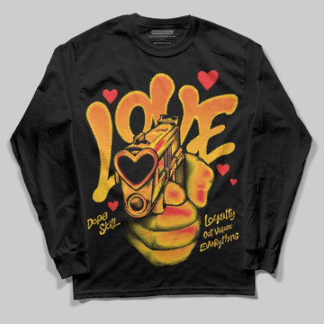 Yellow Sneakers DopeSkill Long Sleeve T-Shirt Love Shot Graphic Streetwear - Black