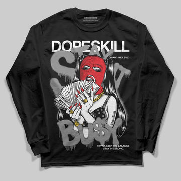 Rick Owens Leather Low Sneaker Black And Milk DopeSkill Long Sleeve T-Shirt Stay It Busy Graphic Streetwear - Black