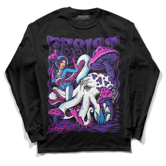 PURPLE Sneakers DopeSkill Long Sleeve T-Shirt Resist Graphic Streetwear - Black 