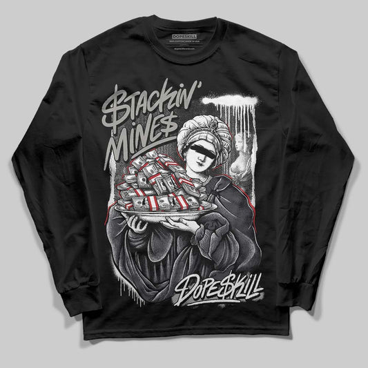 Jordan 3 Retro Black Cat DopeSkill Long Sleeve T-Shirt Stackin Mines Graphic Streetwear - Black