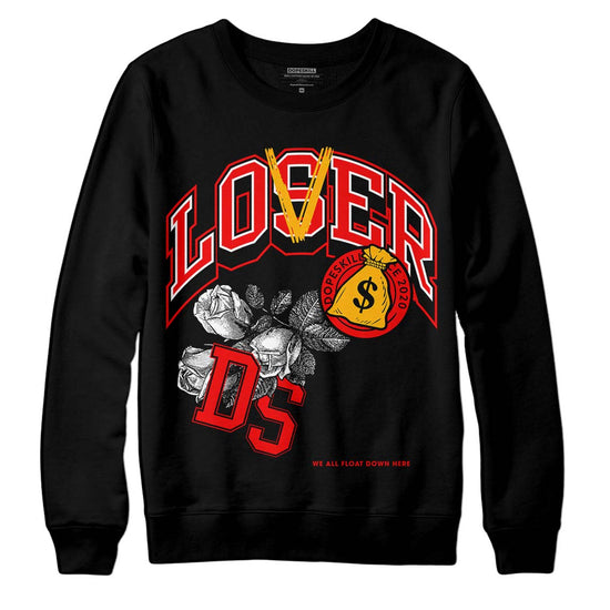 Red Sneakers DopeSkill Sweatshirt Loser Lover Graphic Streetwear - Black