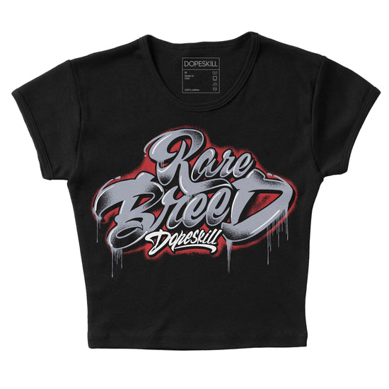 Jordan 4 “Bred Reimagined” DopeSkill Women's Crop Top Rare Breed Type Graphic Streetwear - Blackj