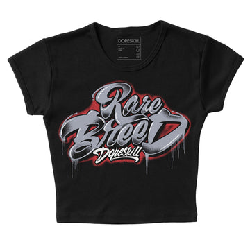 Jordan 4 “Bred Reimagined” DopeSkill Women's Crop Top Rare Breed Type Graphic Streetwear - Blackj