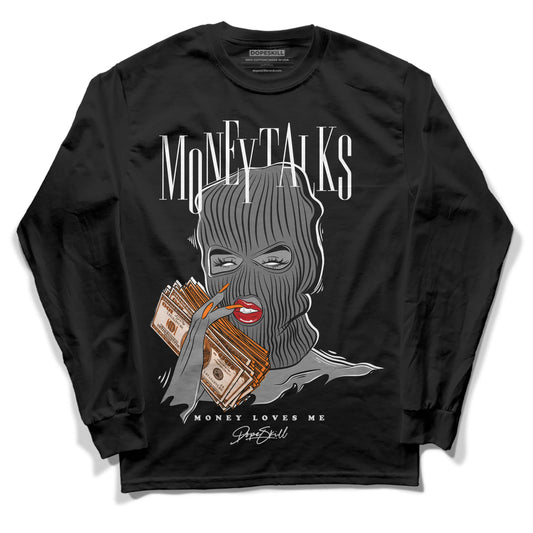 Jordan 3 Retro 'Fear Pack' DopeSkill Long Sleeve T-Shirt Money Talks Graphic Streetwear - Black