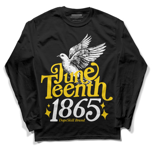 Jordan 6 “Yellow Ochre” DopeSkill Long Sleeve T-Shirt Juneteenth 1865 Graphic Streetwear - Black