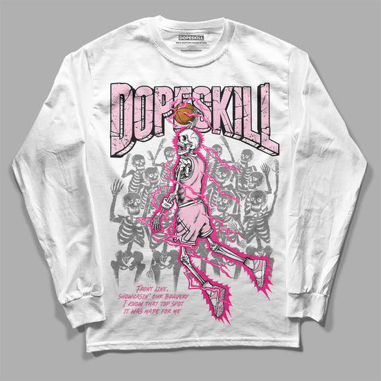 Dunk Low LX Pink Foam DopeSkill Long Sleeve T-Shirt Thunder Dunk Graphic Streetwear - White 