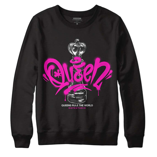 Dunk Low GS “Active Fuchsia” DopeSkill Sweatshirt Queen Chess Graphic Streetwear - Black