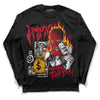 Jordan 7 Retro Cardinal DopeSkill Long Sleeve T-Shirt Drip'n Never Tripp'n Graphic Streetwear - Black