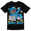 Jordan 4 Retro Military Blue DopeSkill T-Shirt Born To Be Rich Graphic Streetwear - Black