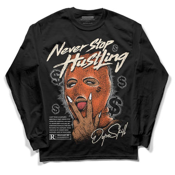 Jordan 3 Georgia Peach DopeSkill Long Sleeve T-Shirt Never Stop Hustling Graphic Streetwear - Black