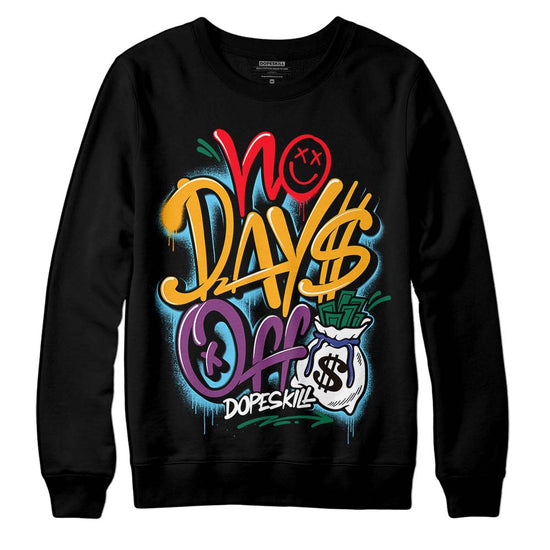 Jordan 1 Mid GS 'Six Championships' DopeSkill Sweatshirt No Days Off Graphic Streetwear - Black