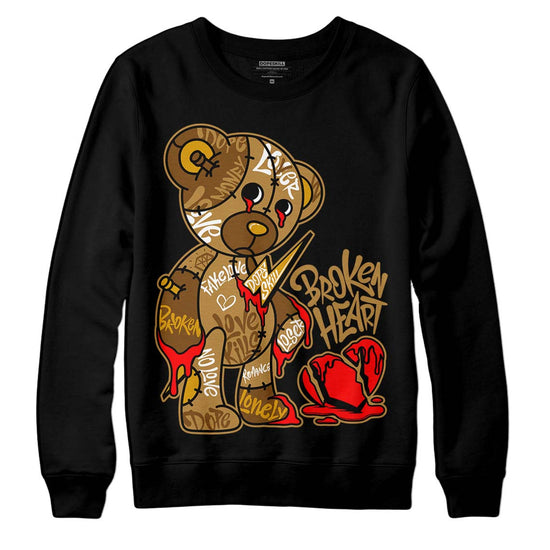 Jordan 13 Wheat 2023 DopeSkill Sweatshirt Broken Heart Graphic Streetwear - Black