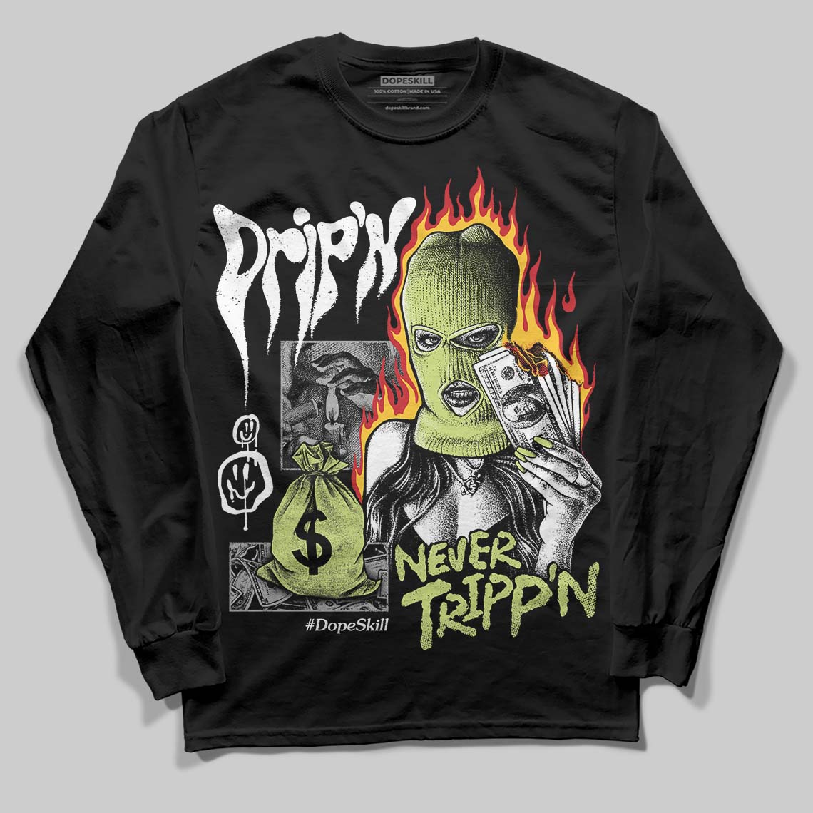Jordan 11 “Inner Beast” DopeSkill Long Sleeve T-Shirt Drip'n Never Tripp'n Graphic Streetwear - Black