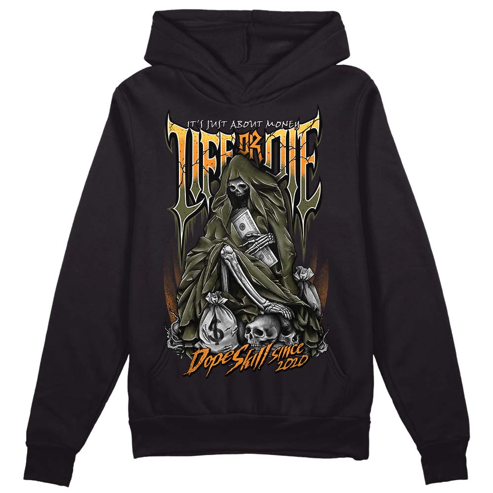 Jordan 5 "Olive" DopeSkill Hoodie Sweatshirt Life or Die Graphic Streetwear - Black