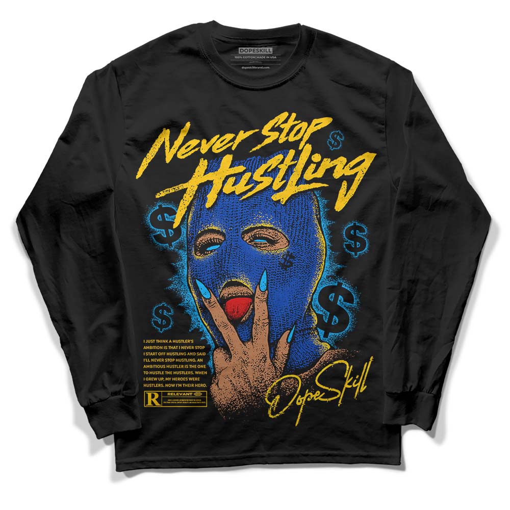 Jordan 14 “Laney” DopeSkill Long Sleeve T-Shirt Never Stop Hustling Graphic Streetwear - Black 