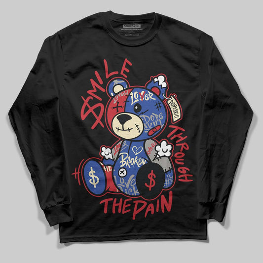 Jordan 4 “Rare Air” DopeSkill Long Sleeve T-Shirt Smile Through The Pain Graphic Streetwear - Black